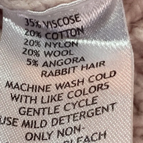 Kenzie Mixed Fabric Cable Knit Pink V-neck Sweater Medium - Picture 11 of 11